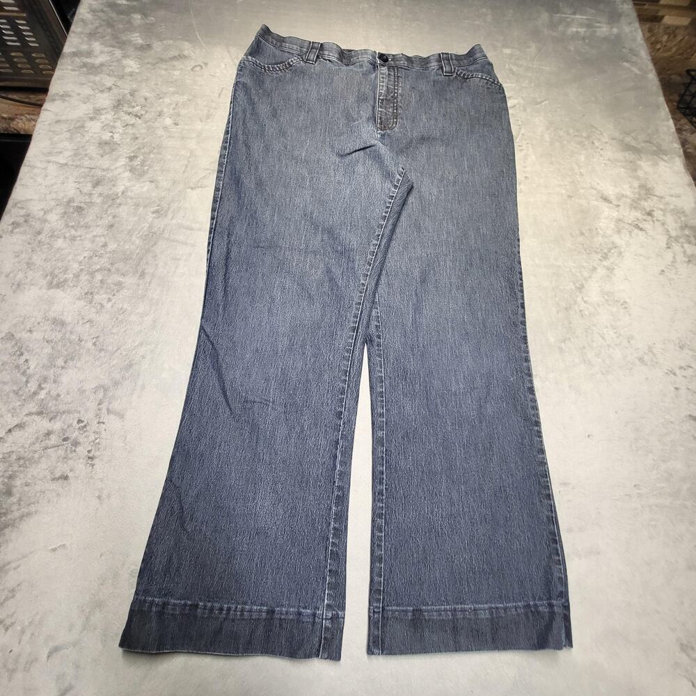 Lee Jeans‎ Womens 18 Blue Wide Leg Relaxed Medium Wash Stretch 5 Pocket